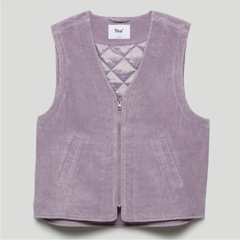 TNA carlaw corduroy purple vest size small oversized